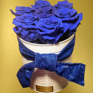 Blue-Preseserved-Roses-in-white-box