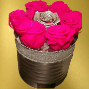 Pink-and-Silver-Preserved-Roses-in-Silver-Box